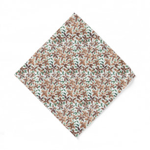 Country Green Floral Watercolor Hand-painted Bandana
