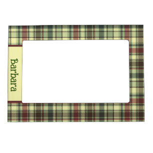 Country Green Plaid Magnetic Frame