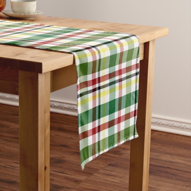 Country Green Plaid  Short Table Runner (In Situ)