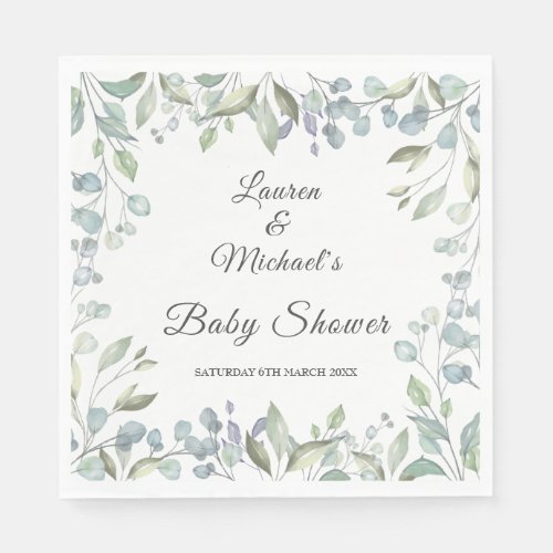 Country Greenery Baby Couples ShowerSprinkle Napkins