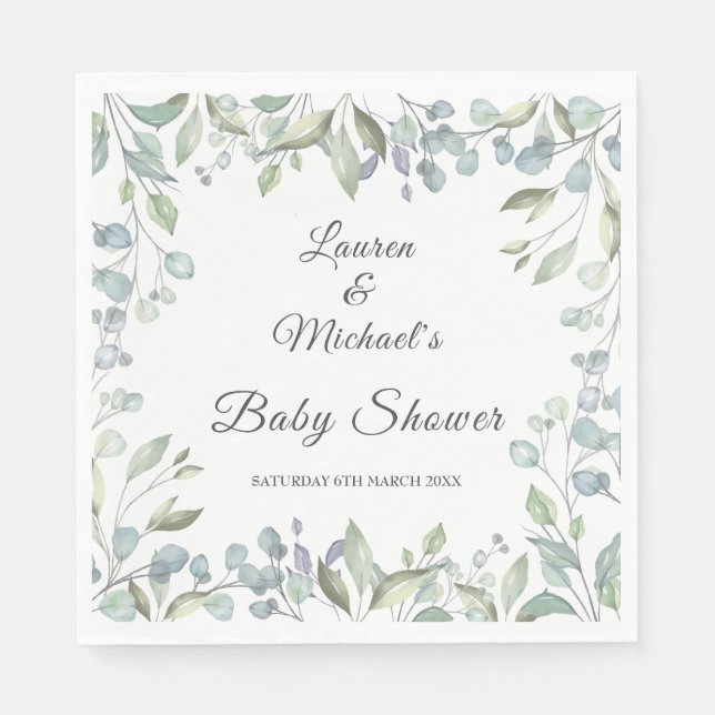 Country Greenery Baby Couples Shower/Sprinkle Napkins (Front)