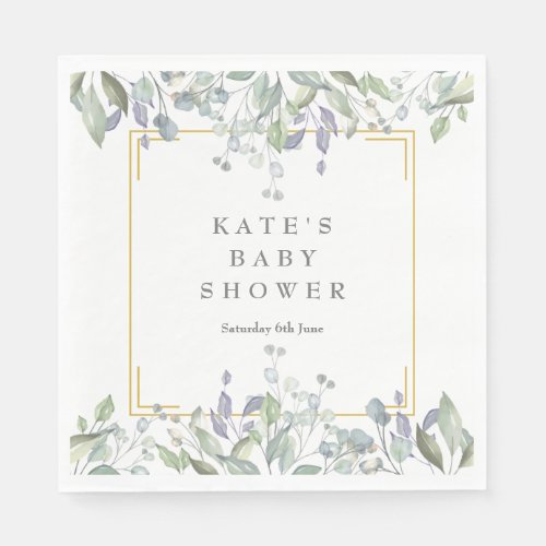 Country Greenery Baby Sprinkle  Shower  Couples Napkins