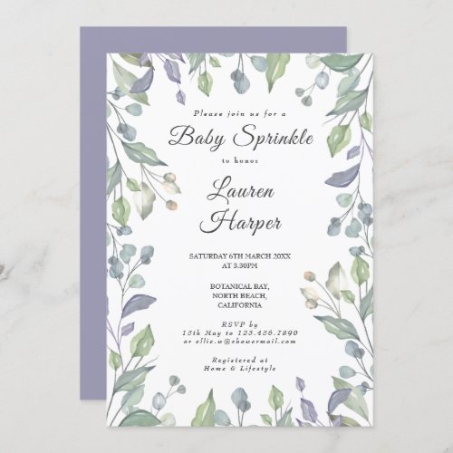 Country Greenery Baby Sprinkle  Shower Invitation