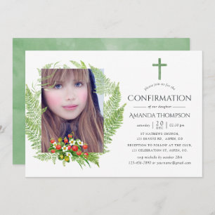 Country Greenery Confirmation Invitation