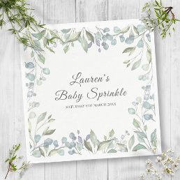 Country Greenery Floral Baby Sprinkle Shower Napkins