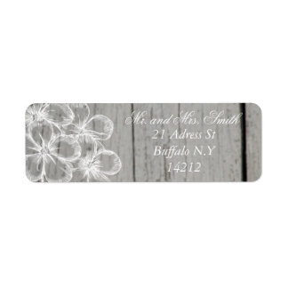Country Grey Wedding Return Adress Label
