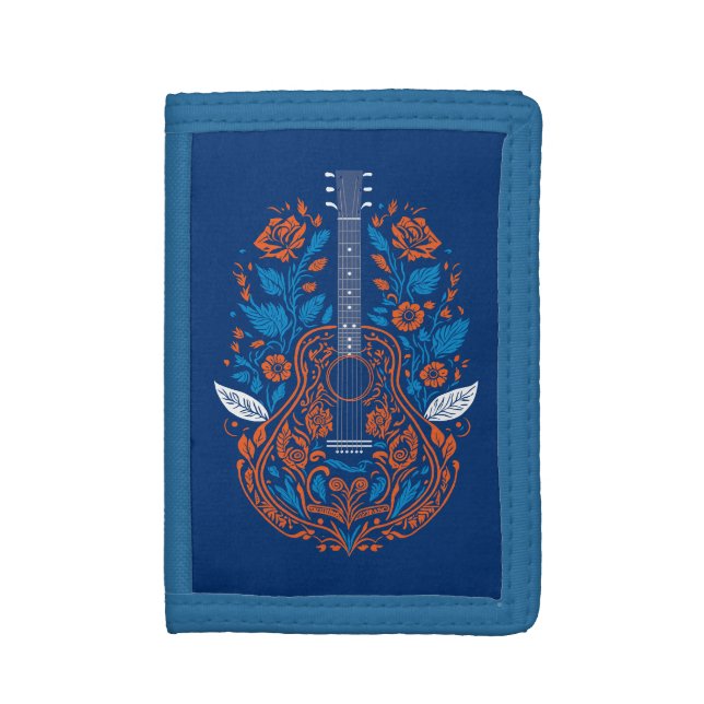 Country Guitar Art Trifold Wallet (Front Vertical)