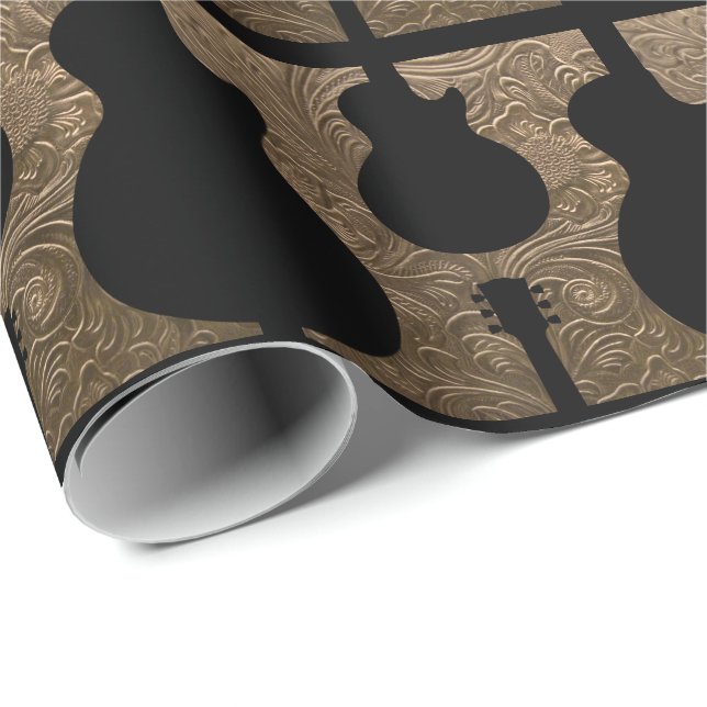 Country Guitar Western Music Cowboy Musician Gift Wrapping Paper (Roll Corner)