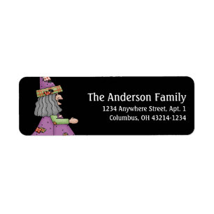 Country Halloween Witch Return Address Labels