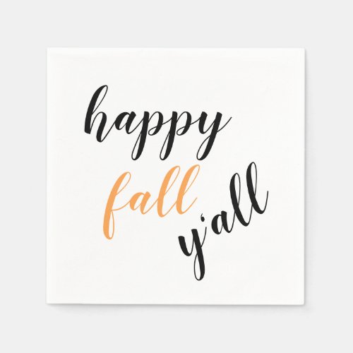 Country Happy Fall Yall Festive Trendy Saying Napkins