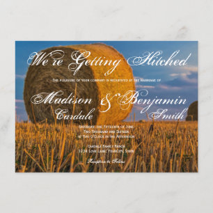 Country Hay Bale Rural Wedding Invitations