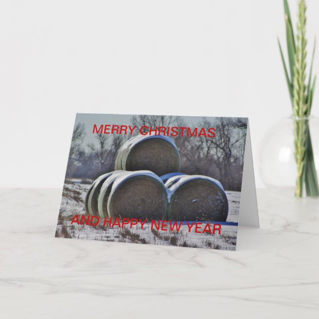COUNTRY HAYBALE CHRISTMAS CARDCard Holiday Card (Front)