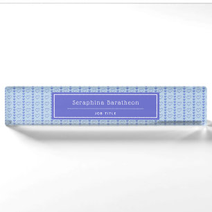 Country Heart Stripe Pattern Personalized Desk Name Plate