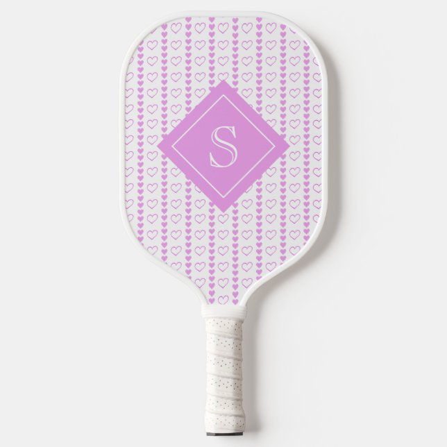 Country Heart Stripe Pattern Personalized Pickleball Paddle (Front)