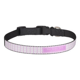 Country Heart Stripes Pattern Personalized Pet Collar