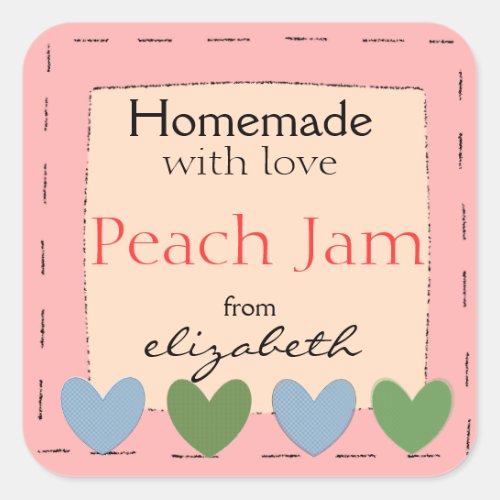 Country Hearts_Homemade Square Sticker