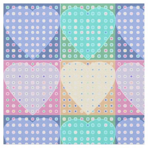 Country hearts quilt square blocks fabric