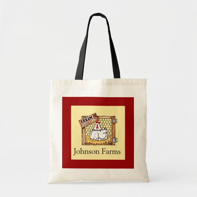 Country Hen & Fresh Eggs Tote Bag (Front)