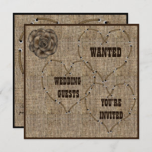 Country Hessian Burlap Wedding Invitation