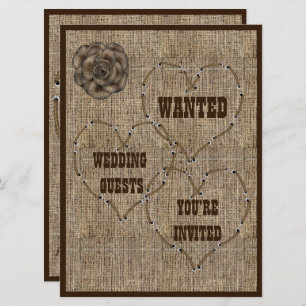 Country Hessian Burlap Wedding Invitation