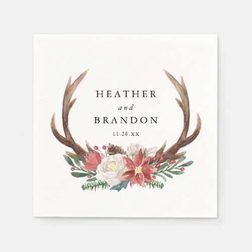 Country Holiday Winter Wedding Party Napkins