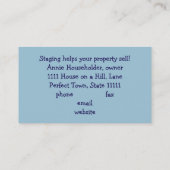 Country Home Photo, customize, Home Staging Business Card (Back)