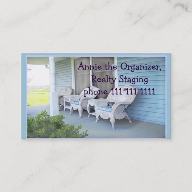Country Home Photo, customize, Home Staging Business Card (Front)