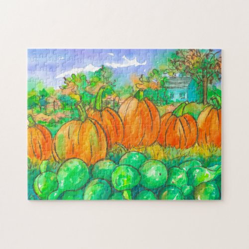 Country Home Pumpkin Patch Autumn Season Jigsaw Puzzle