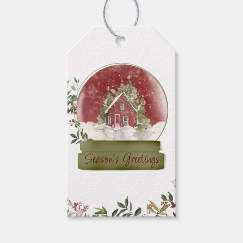 Country Home Snow Globe Gift Tag