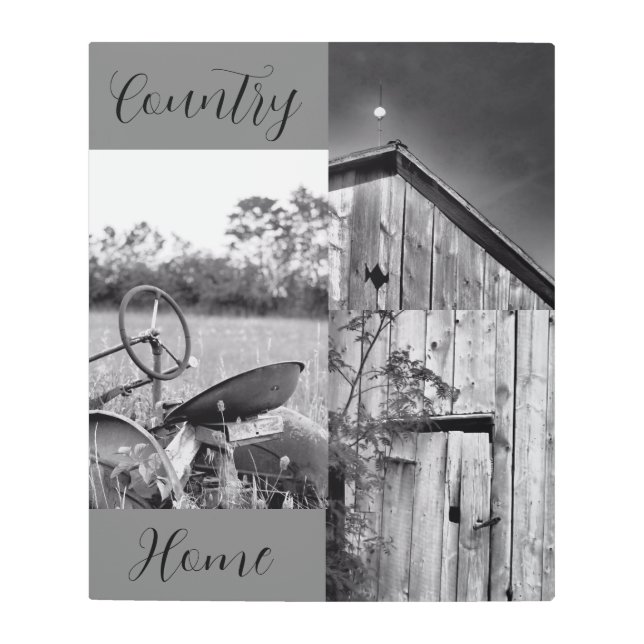 "Country Home" Tractor Barn Collage Metal Print (Front)