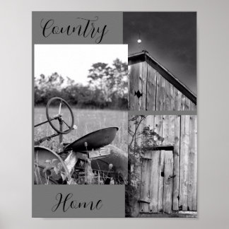 "Country Home" Tractor Barn Collage Poster