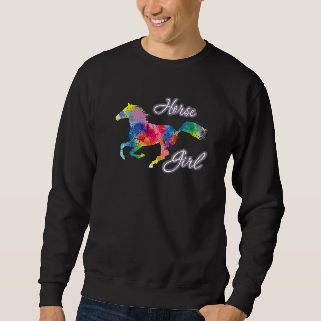 Country Horse Girl Riding Horses HorseBack Rider E Sweatshirt (Front)