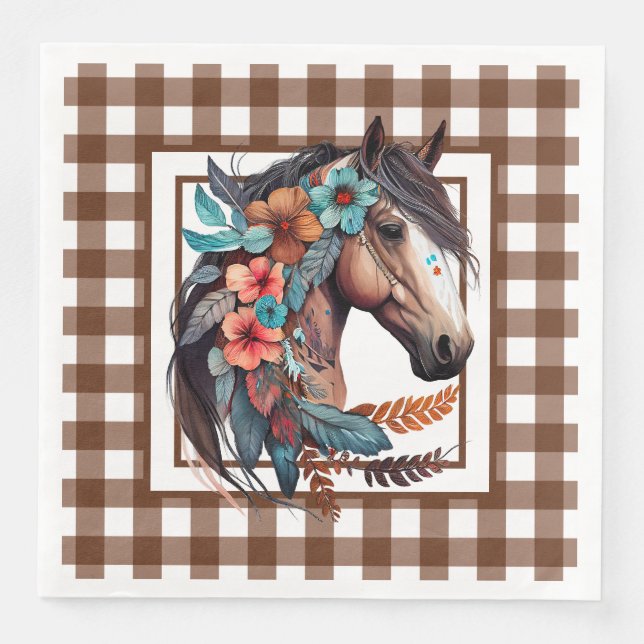 Country Horse Paper Dinner Napkins (Front)
