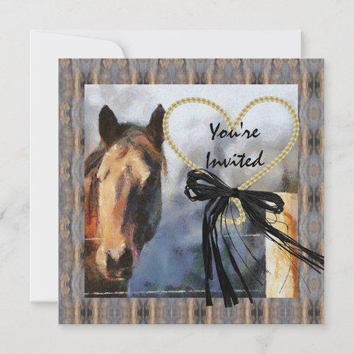 Country Horse Print Wedding Invitation