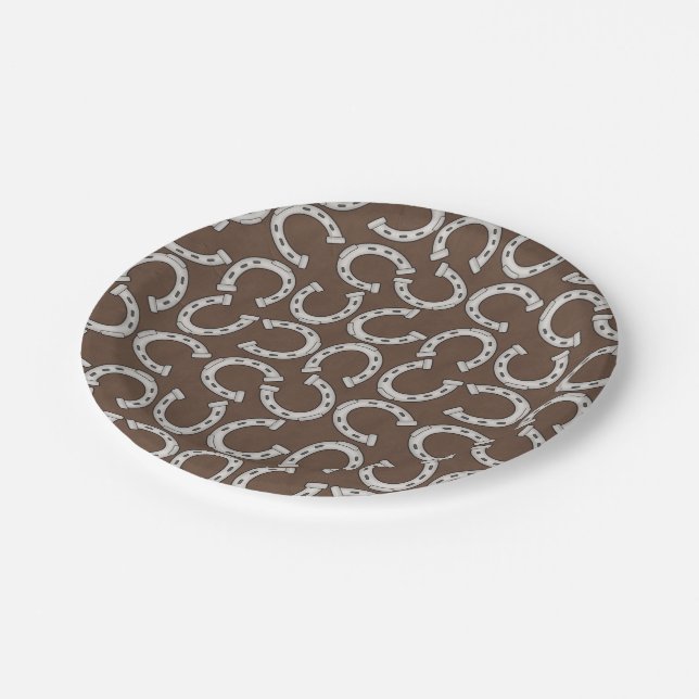 Country Horse shoe pattern paper party napkins Paper Plates (Angled)