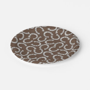 Country Horse shoe pattern paper party napkins Plates