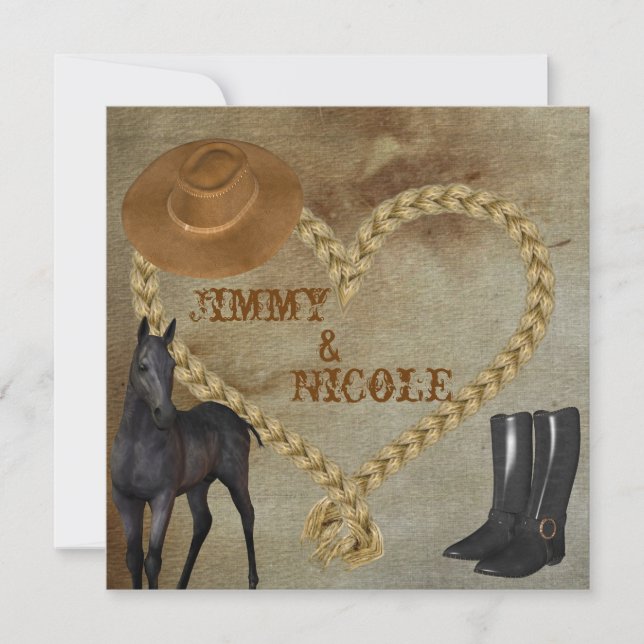 COUNTRY Horse WEDDING  INVITATION (Front)
