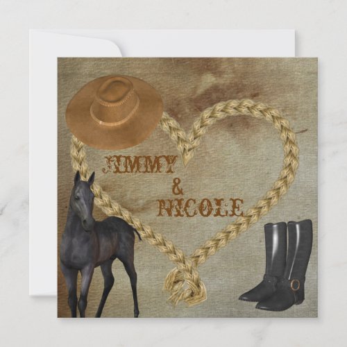 COUNTRY Horse WEDDING  INVITATION