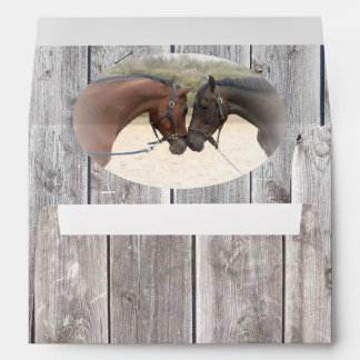 Country Horses Grey Barnboard Envelope
