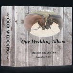 Country Horses Grey Barnboard Wedding Album 3 Ring Binder<br><div class="desc">Keep your memories alive in this beautiful wedding photo binder.  Features two loving horses on a grey barnboard background.  Takes standard 3 ring binder photo pages.</div>