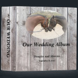 Country Horses Grey Barnboard Wedding Album 3 Ring Binder<br><div class="desc">Keep your memories alive in this beautiful wedding photo binder.  Features two loving horses on a grey barnboard background.  Takes standard 3 ring binder photo pages.</div>