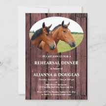 Country Horses Red Barnboard Rehearsal Dinner