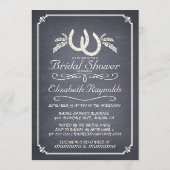 Country Horseshoe Bridal Shower Invitations by topinvitations at Zazzle