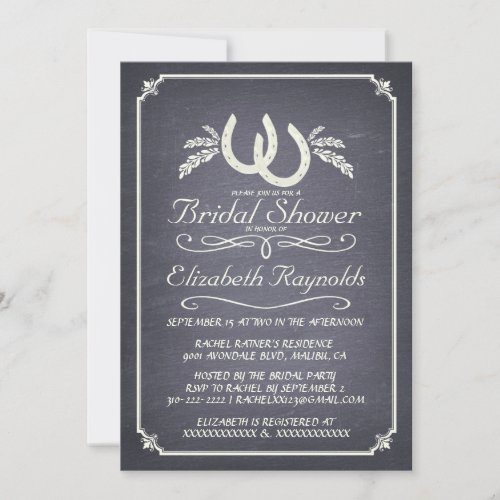 Country Horseshoe Bridal Shower Invitations
