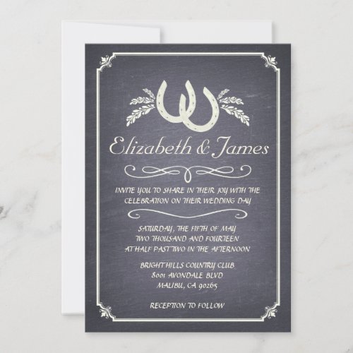 Country Horseshoe Wedding Invitations
