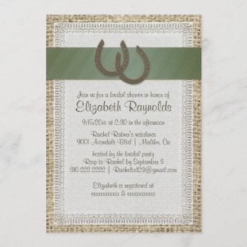 Country Horseshoes Bridal Shower Invitations by topinvitations at Zazzle