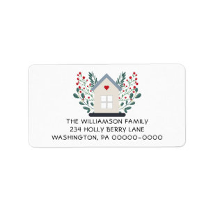 Country House and Berries Family Return Address Label