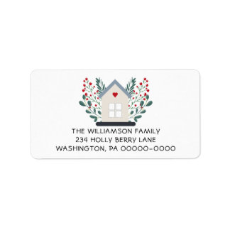 Country House and Berries Family Return Address Label