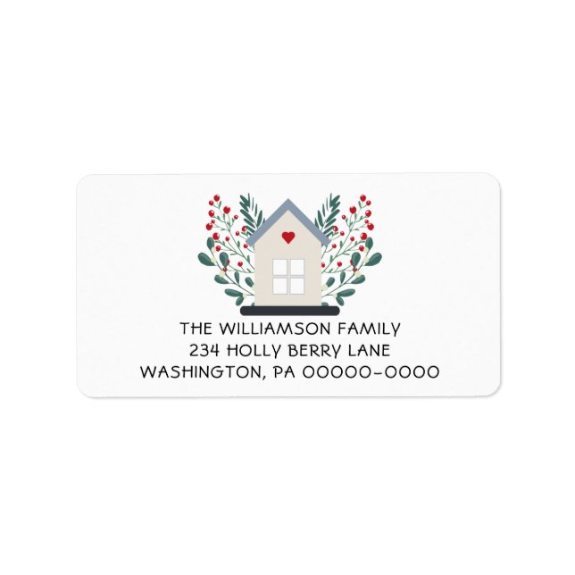 Country House and Berries Family Return Address  Label (Front)