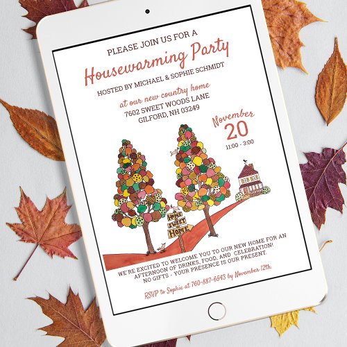 Country House Autumn Housewarming Party Invitation